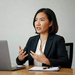 Female business leader conducting a meeting