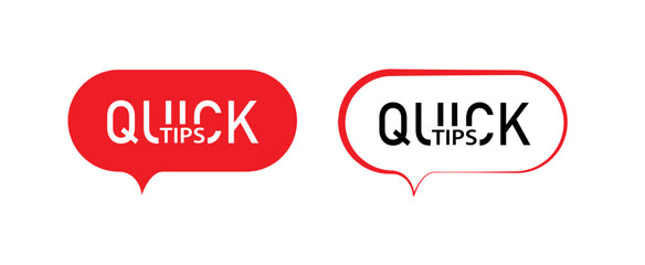 quick tips sign on white background	