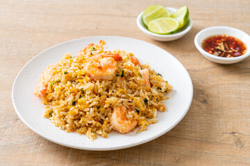 fried shrimps fried rice on plate