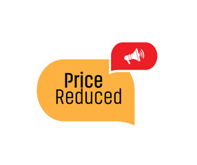 Price reduced on white background