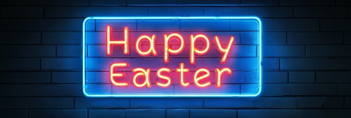 Obraz premium A vibrant neon sign with the message 