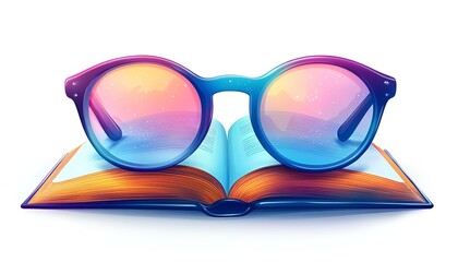 a book with glasses on it

