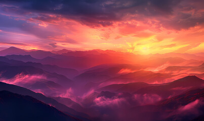 Fototapeta premium sunset in the mountains