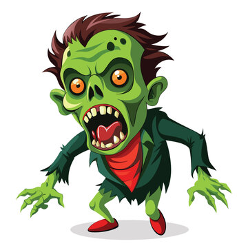 recommend clip art: Cartoon evil Zombies, Isolated on a white background. Vector illustration.