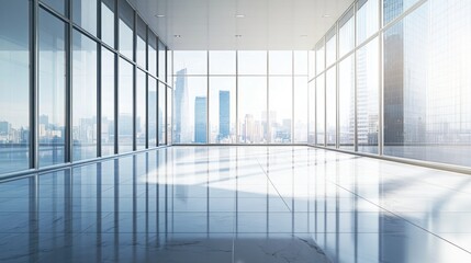 Fototapeta premium Modern Office with City View