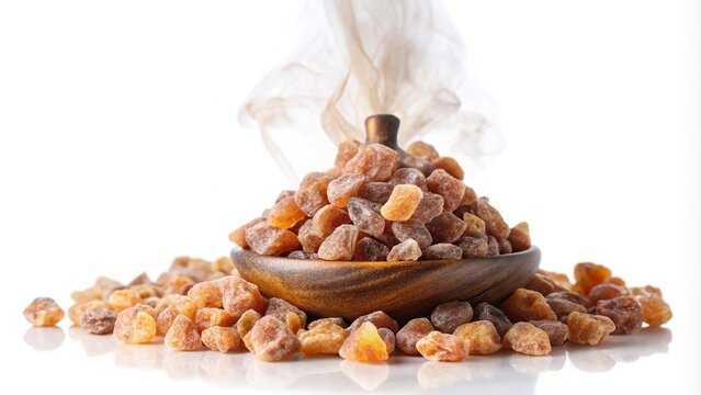 Frankincense dhoop isolated on white background symmetrically