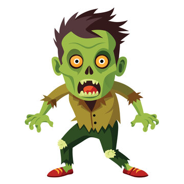 recommend clip art: Cartoon evil Zombies, Isolated on a white background. Vector illustration.