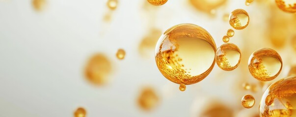 Bubbles of transparent serum gel isolated on a white background. 