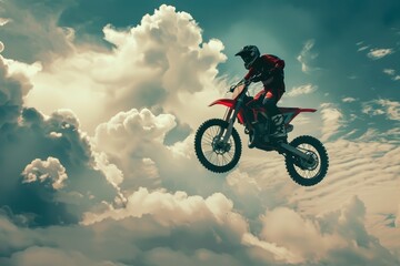 Motorcycle rider performs daring stunt during show