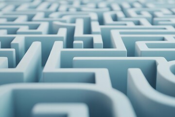 Obraz premium A close-up view of a complex, three-dimensional blue maze, featuring intricate pathways and sharp angles.