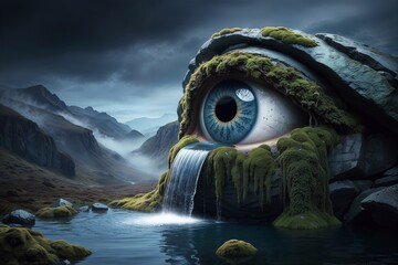 An eye of a mountain 