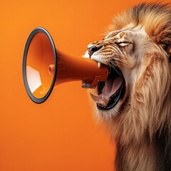 A cheetah sprints swiftly, yelling through a bullhorn in hand image