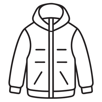 recommend clip art: Winter jacket line art silhouette vector illustration