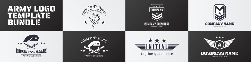 ARMY LOGO TEMPLATE SET. MILITARY 