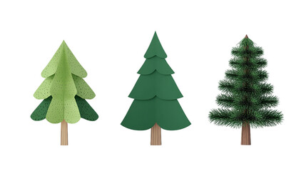Obraz premium 3d Cartoon Style Christmas Tree Set