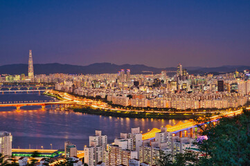 Fototapeta premium romantic night view of Seoul, Korea