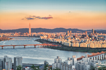 Fototapeta premium romantic night view of Seoul, Korea