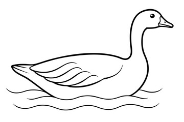 Beautiful Goose Swimming Gracefully Captured in a Vector Illustration





