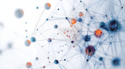 abstract future network on white background. Data and technology concept, network connection