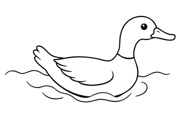 Obraz premium Waddle On Water A Playful Duck Head Above Water Vector Illustration 