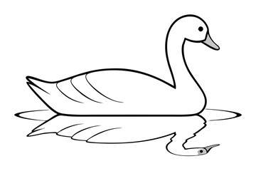 Stylish Vector Art Featuring a Simple Side Perspective of a Duck Embracing Nature's Beauty





