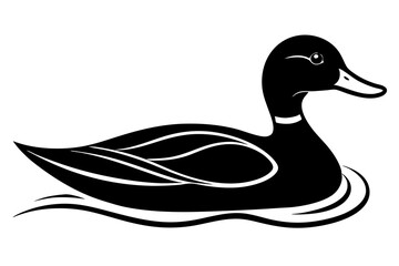 Charming Vector Design of a Duck in a Simple Yet Elegant Side View Against a Soft Background
