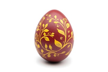 Traditional Easter egg hand-painted with floral patterns. Сlipping path