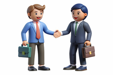 Obraz premium Flat Candid Negotiation: Finding Middle Ground in ESG Discussions - A Vector Illustration of Professionals Closing the Deal with Smiles, Isolated on White Background