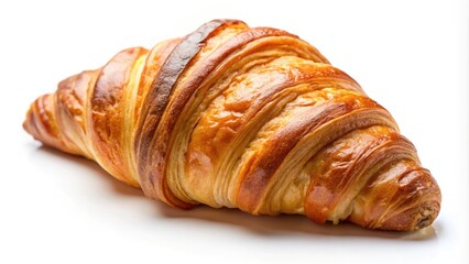 Fresh croissant isolated on white background High Angle