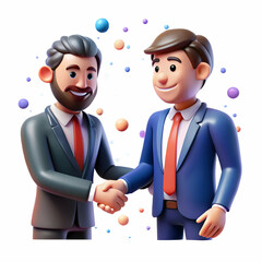 Fototapeta premium Abstract Businessman Handshake with Client in Bokeh Lights - Soft Focus Digital Art Portraying Professionalism and Trust in Business Context