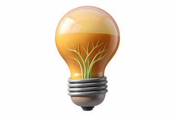 Obraz premium Flat Flying Light Bulb with Roots Symbolizing Innovative Growth and Community in ESG Initiatives - Simple Vector Illustration
