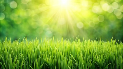 Fototapeta premium Fresh green grass background with copy space point of view