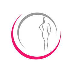 silhouette of beauty woman vector logo for fitness diet