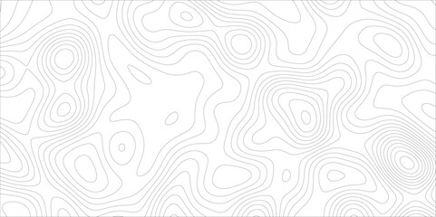 Ocean topographic line map with curvy wave isolines vector illustration. Abstract topographic contours map background, Vector contour topographic map. Cartography texture abstract banner use.	