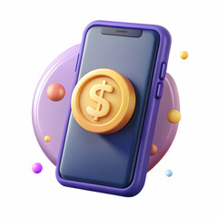 Soft Abstract Mobile Phone Image with Dollar Sign Bokeh Background - Digital Artwork Representing Mobile Payments and Financial Technology