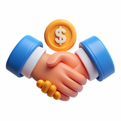 Vector Illustration of a Handshake Over a Contract - Business Agreement Concept for Infographics on Partnerships and Deals in Simple Lines and Neutral Colors