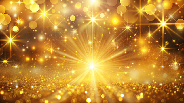 A radiant New Year&rsquo;s background bathed in golden hues, evoking feelings of warmth, celebration, and optimism. The shimmering golden tones symbolize prosperity and joy, setting the perfect stage for a 