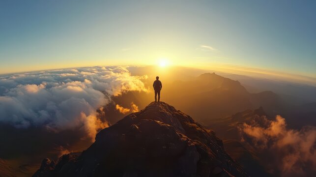 Breathtaking Sunrise Over Mountain Peaks