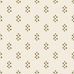Elegant dots pattern diamond shape motif seamless geometric background. 