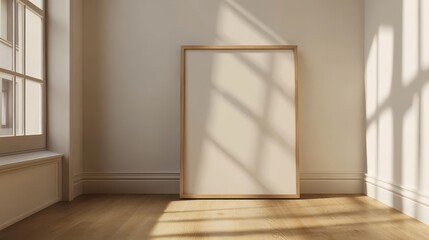 Fototapeta premium Minimalistic Room with Empty Frame and Natural Light