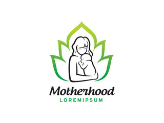 Mother and Baby logo symbol or icon template