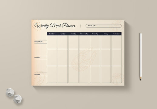 Weekly Meal Plan Layout