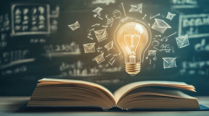 Open Book with Lightbulb