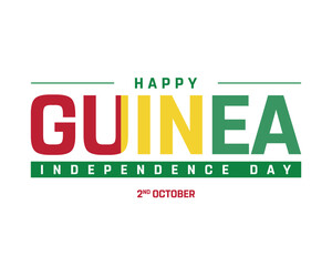 GUINEA Independence Day vector design on a white background, National Day of GUINEA with national flag, Typographic Design of GUINEA Independence Day, Vector design of Guinea national day