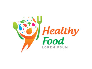 Healthy Food and People logo symbol or icon template