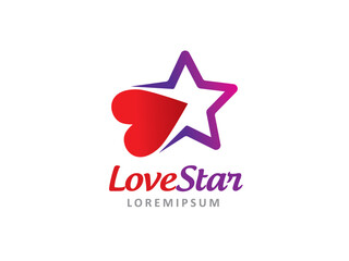 Obraz premium Love star logo symbol or icon template