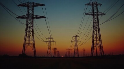 Power Lines at Sunset