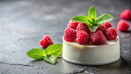Fresh raspberry and mint dessert