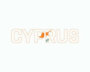 Typographic Design of Cyprus with flag Typography on a white background, Editable vector design of Cyprus typography with flag, Independence Day Design, Cyprus day design, National Flag of Cyprus