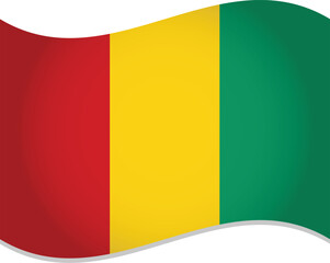 Fototapeta premium Guinea Country Flag Waving in Air 3D Vector